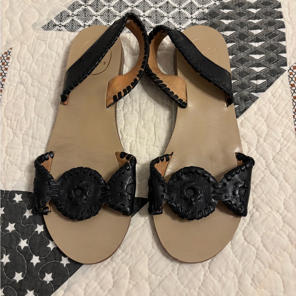 Jack Rogers Black Liliana Slingback Women's Sandals- EUC, size 8